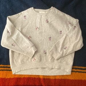 H&M LightCrewNeck Sweatshirt EmbroideredFlowers